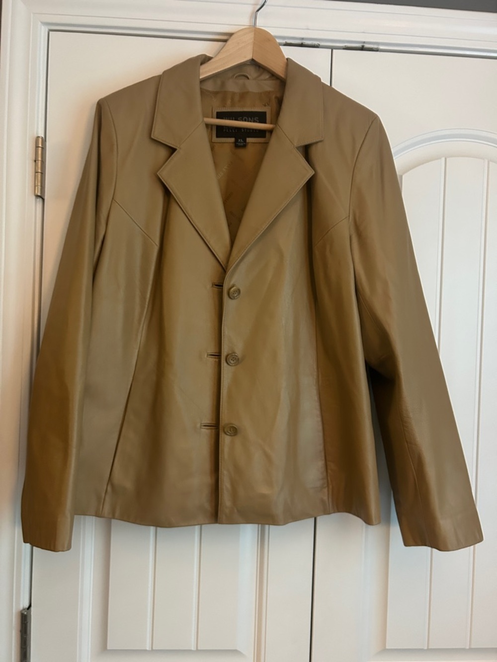 Wilsons Leather Women's Camel Tan Leather Blazer